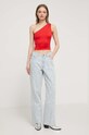 Tommy Jeans top DW0DW17898 rosu SS24