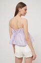 Одяг Бавовняна блузка Tommy Jeans DW0DW17804 фіолетовий