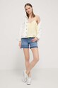 Бавовняна блузка Tommy Jeans DW0DW17804 жовтий SS24