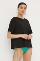 Bluza Max Mara Beachwear bez uzorka crna 2416941029600