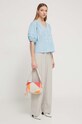 Блузка с примесью шерсти Desigual 24SWBW06 голубой SS24