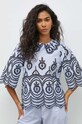 Îmbrăcăminte MUNTHE bluza din bumbac 1009.24225 albastru
