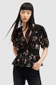 AllSaints bluza DINAH flori negru WM546Z
