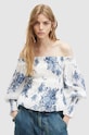 AllSaints hanorac din amestec de mătase LARA DEKORAH TOP flori multicolor WM552Z