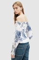 Odzież AllSaints bluza z domieszką jedwabiu LARA DEKORAH TOP WM552Z multicolor