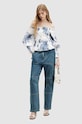 AllSaints bluza z domieszką jedwabiu LARA DEKORAH TOP WM552Z multicolor