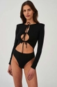 чёрный Боди Undress Code Con te Bodysuit Женский