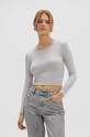 Saint Body bluza CROP TOP GREY melanj gri SB.531