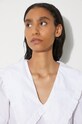 GANNI cotton blouse Cotton Poplin V-neck Ruffle Blouse F8635 white
