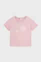 różowy Mayoral t-shirt bawełniany niemowlęcy Dziewczęcy