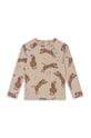 Konges Sløjd longsleeve de baie pentru copii KS100744 bej SS24