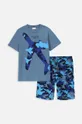 plava Dječja pamučna pidžama Coccodrillo Za dječake