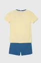 Детская хлопковая пижама United Colors of Benetton жёлтый