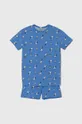 modrá Detské bavlnené pyžamo United Colors of Benetton Chlapčenský