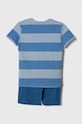 United Colors of Benetton set de pijama de bumbac pentru copii 3ERS0P06G.G.Seasonal albastru SS24