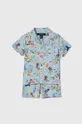 блакитний Дитяча бавовняна піжама Polo Ralph Lauren Для хлопчиків