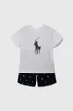 granatowy Polo Ralph Lauren piżama bawełniana dziecięca Chłopięcy