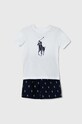 Дитяча бавовняна піжама Polo Ralph Lauren візерунок темно-синій 9P0141