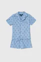 plava Dječja pamučna pidžama Polo Ralph Lauren Za dječake