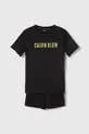 črna Otroška bombažna pižama Calvin Klein Underwear Fantovski