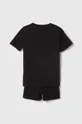 Dječja pamučna pidžama Calvin Klein Underwear crna