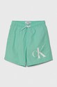 Calvin Klein Jeans szorty kąpielowe dziecięce Planet friendly zielony KV0KV00049.PPYH