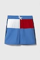 Detské plavkové šortky Tommy Hilfiger potlač modrá UB0UB00527.PPYH