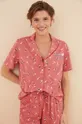 women'secret piżama bawełniana LA VECINA RUBIA MOUNTAIN różowy