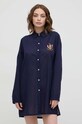 Bavlnená pyžamová košeľa Lauren Ralph Lauren tmavomodrá 20498276