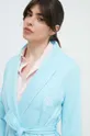 Бавовняний халат Lauren Ralph Lauren блакитний