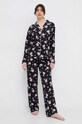 Lauren Ralph Lauren piżama tkanina czarny ILN92304