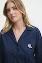 Bombažna pižama Lauren Ralph Lauren ILN92305 mornarsko modra