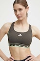 Αθλητικό σουτιέν adidas Performance Powerreact Hyperglam χωρίς μεταλλικές μπανέλες πράσινο IS4499