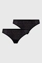 Emporio Armani Underwear stringi 2-pack dzianina czarny 163333.3F204