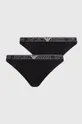 crna Tange Emporio Armani Underwear 2-pack Ženski