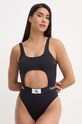 Calvin Klein jednoczęściowy strój kąpielowy bez fiszbinów czarny KW0KW02357