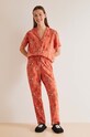women'secret piżama bawełniana Snoopy wzorzyste pomarańczowy 3137606