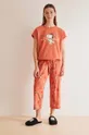 pomarańczowy women'secret piżama bawełniana Snoopy Damski
