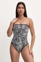 MICHAEL Michael Kors egyrészes fürdőruha BANDEAU ONE PIECE enyhén merevített fekete MM24004