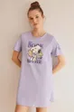 fioletowy women'secret koszula nocna bawełniana Snoopy Damski