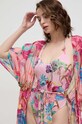 Пляжна накидка з домішкою шовку Guess рожевий E4GK08.WE550