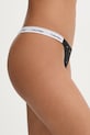 Calvin Klein Underwear tanga dámské bavlněné s elastanem 000QD5157E černá AA00