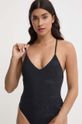 Nike costum de baie dintr-o bucată Retro Flow usor rigidizat negru NESSE244