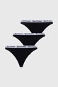 Juicy Couture stringi 3-pack dzianina czarny JCLTH224519.101