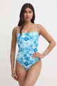 Vilebrequin costume da bagno intero FACETTE leggermente imbottita blu FTEAH103