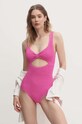 Rotate jednoczęściowy strój kąpielowy CRINKLE SWIMSUIT 113165504 różowy SS24