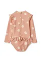 Ολόσωμο βρεφικό μαγιό Liewood Sille Baby Printed Swimsuit ροζ