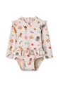 viacfarebná Jednodielne plavky pre bábätká Liewood Sille Baby Printed Swimsuit Dievčenský