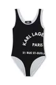 czarny Karl Lagerfeld jednoczęściowy strój kąpielowy dziecięcy Dziewczęcy