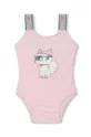 рожевий Суцільний дитячий купальник Karl Lagerfeld Для дівчаток